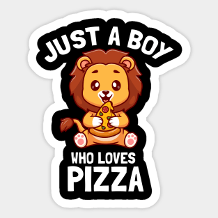 Just A Boy Who Loves Pizza Cute Italian Food Lover Sticker